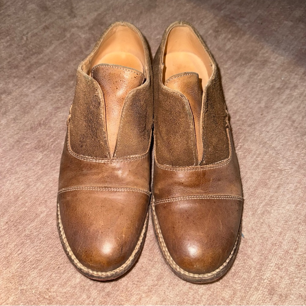 Bed Stu Rise Cap Toe Oxford Slip On Shoes Brown Size 8